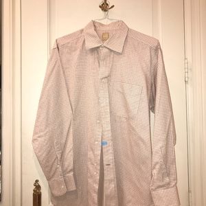 Ike Behar Light Pink and Blue Check Dress Shirt